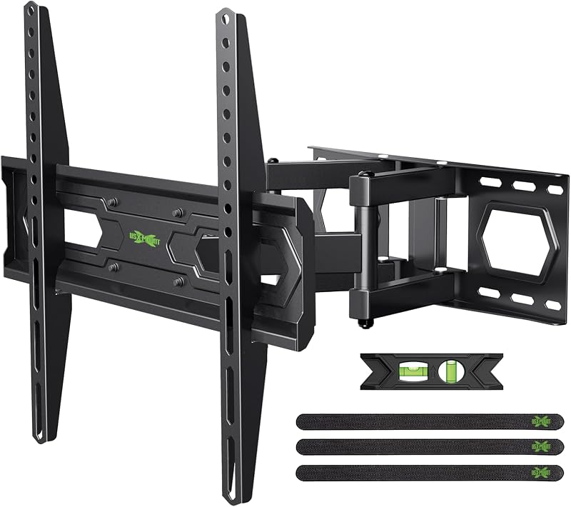 TV Wall Mount for 32-74 inch Flat Screen/LED/4K up to 110lbs, Full Motion TV Mount Bracket with Swivel & Tilt Articulating Dual Arms, Max VESA 400x400mm, Fits 12/16" Wood Studs