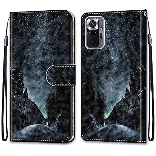 TOUCASA for mi Redmi Note 10 Pro/Note 10 Pro Max Case,Creative Painted Wallet Case PU Leather Flip Magnetic Colourful Kickstand Card Slots Folio Protection Case (Mountain Road) - Image 2