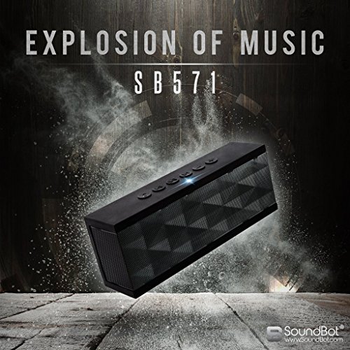 SoundBot SB571 Bluetooth Wireless Speaker 12W Output HD Bass 40mm Dual Driver Portable Speakerphone for 12Hr Enhanced Music Streaming & HandsFree Calling, Built-in Mic, 3.5mm Line-in