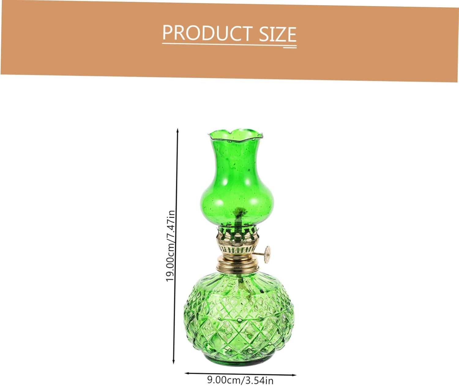 Vaguelly Retro Glass Kerosene Lamp Decorative Oil Lamp Wick Antique for Camping and Home Decor Smokeless and Odorless