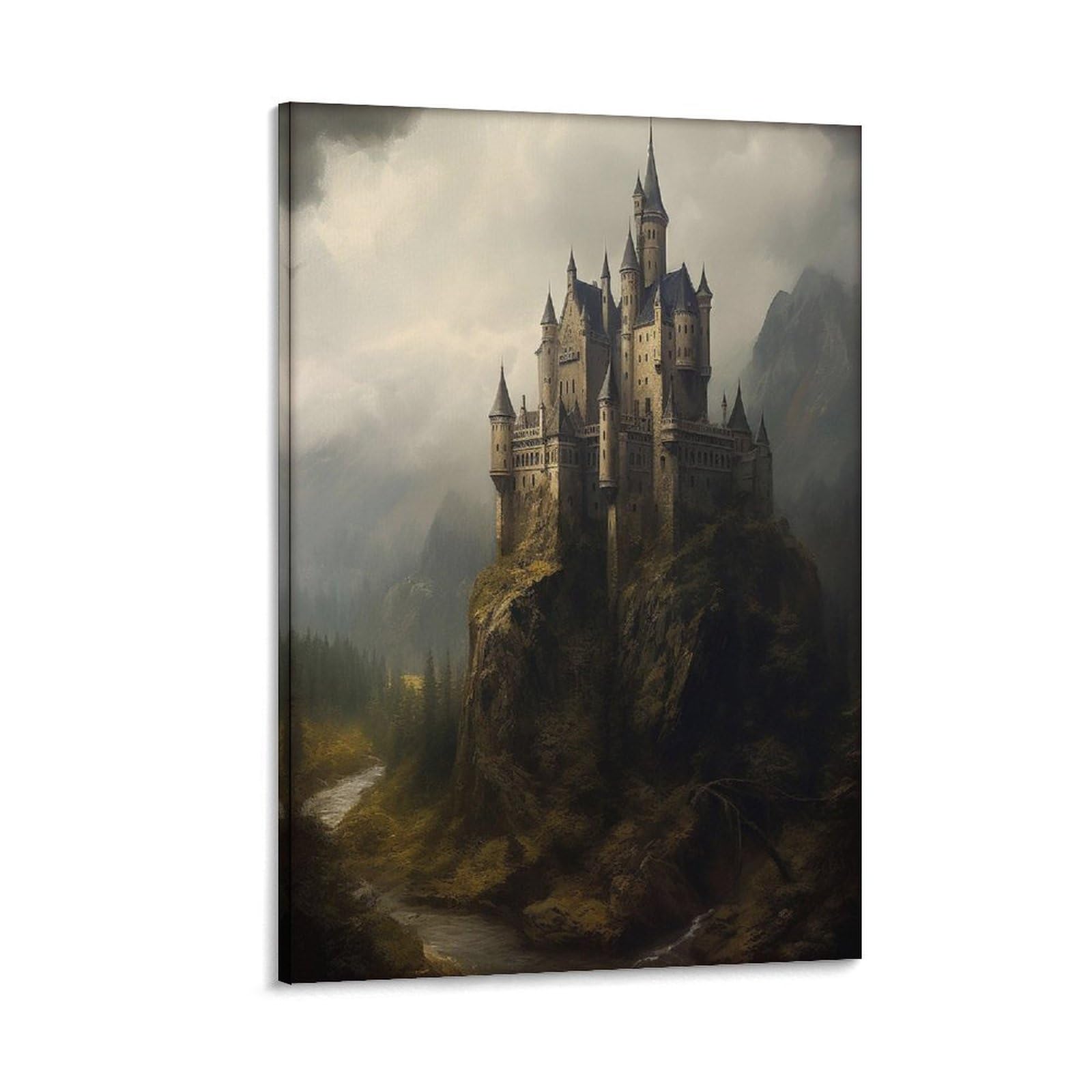 Amazon.com: Iisrar Medieval Castle on The Hill Moody Landscape