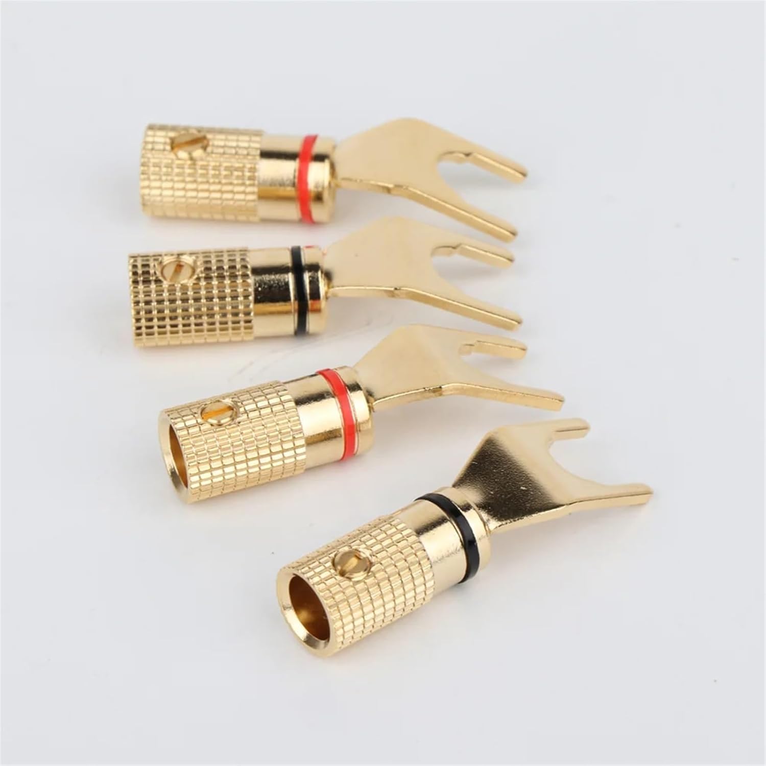 Pure Copper Gold Plated Banana Plugs Y Type Audio Banana Connectors for Speaker Amplifier Cable(24 Pieces)