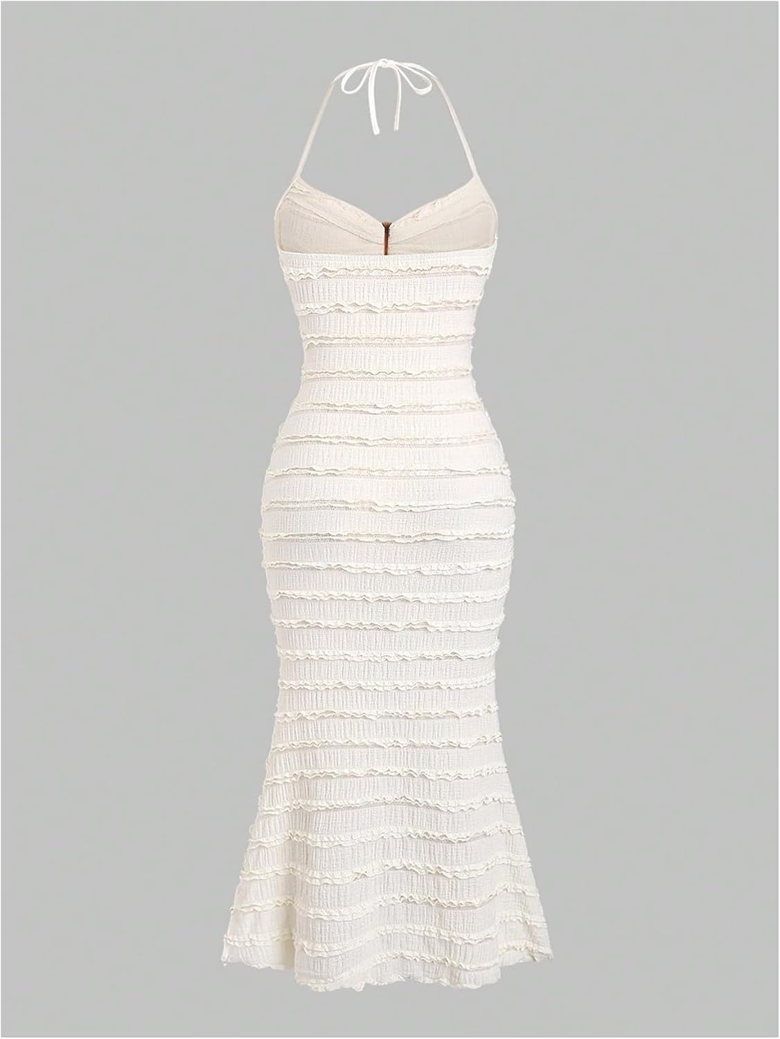 SOLY HUX Women's Halter Maxi Dress Tie Backless Sleeveless Fishtail Bodycon Beach Party Long Dresses - Image 2