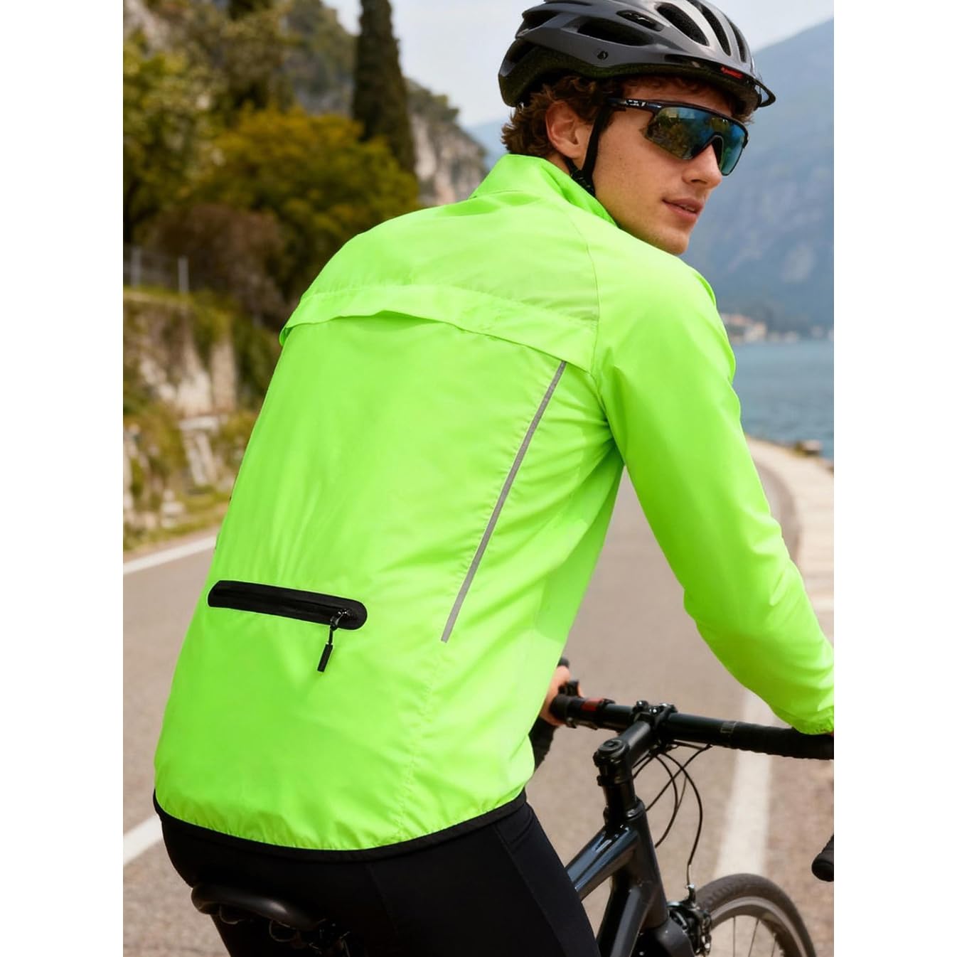 Chaquetas de ciclismo unisex para primavera verano y otoño Conjuntos ligeros de secado rápido Cortavientos transpirable de corte ajustado Reflectante duradero y ultraligero