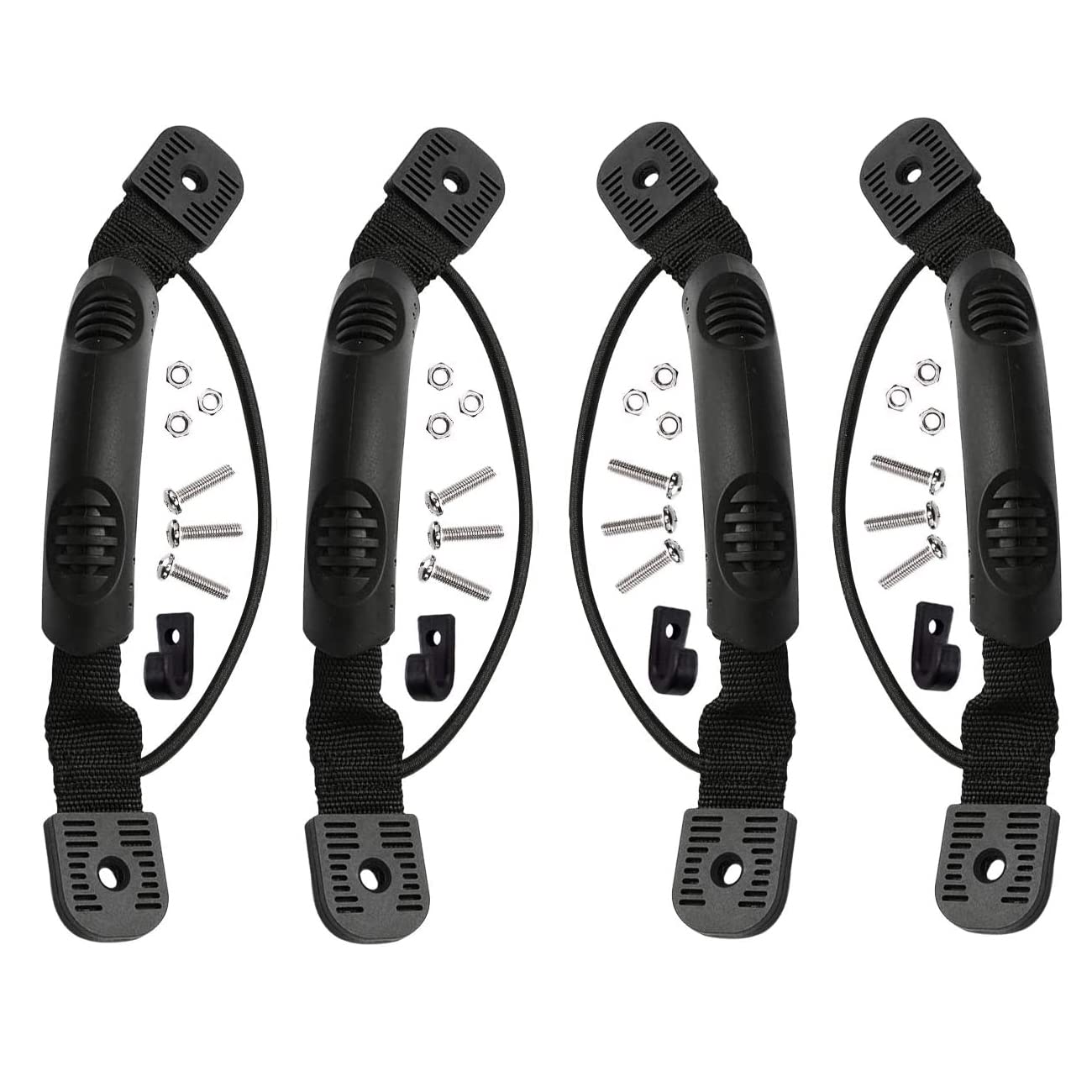 MOPHOEXII Kayak Carry Handles, Canoe Boat Side Mount Carry Handles with Screws for Ocean Kayak Emotion Kayaks Luggage Outdoor Sport Canoe Boat Kayak (Black 4 Pack)
