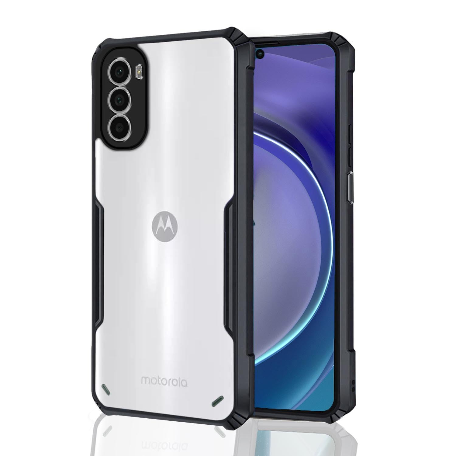 amazon basics Clear Shockproof Case for Motorola Moto G52/G82 5G | 360° Protection | Black Bumper (B0CZT4RXMB) Amazon Price History, Amazon Price Tracker