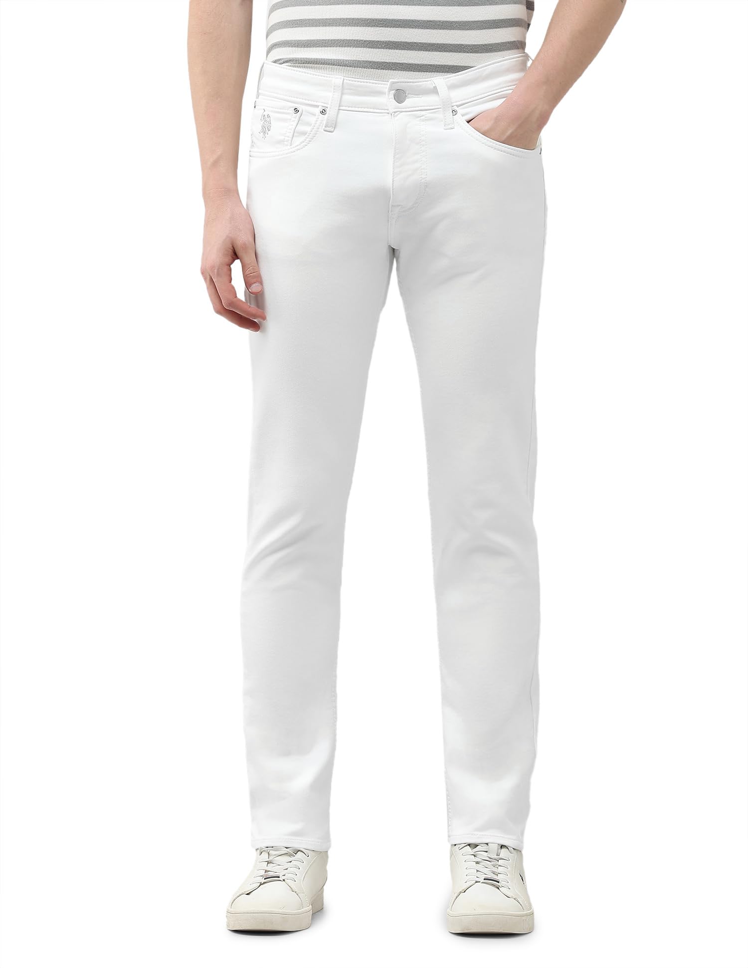 u.s. polo assn. denim co. Men's Brandon Slim Tapered fit White Jeans-picture-19