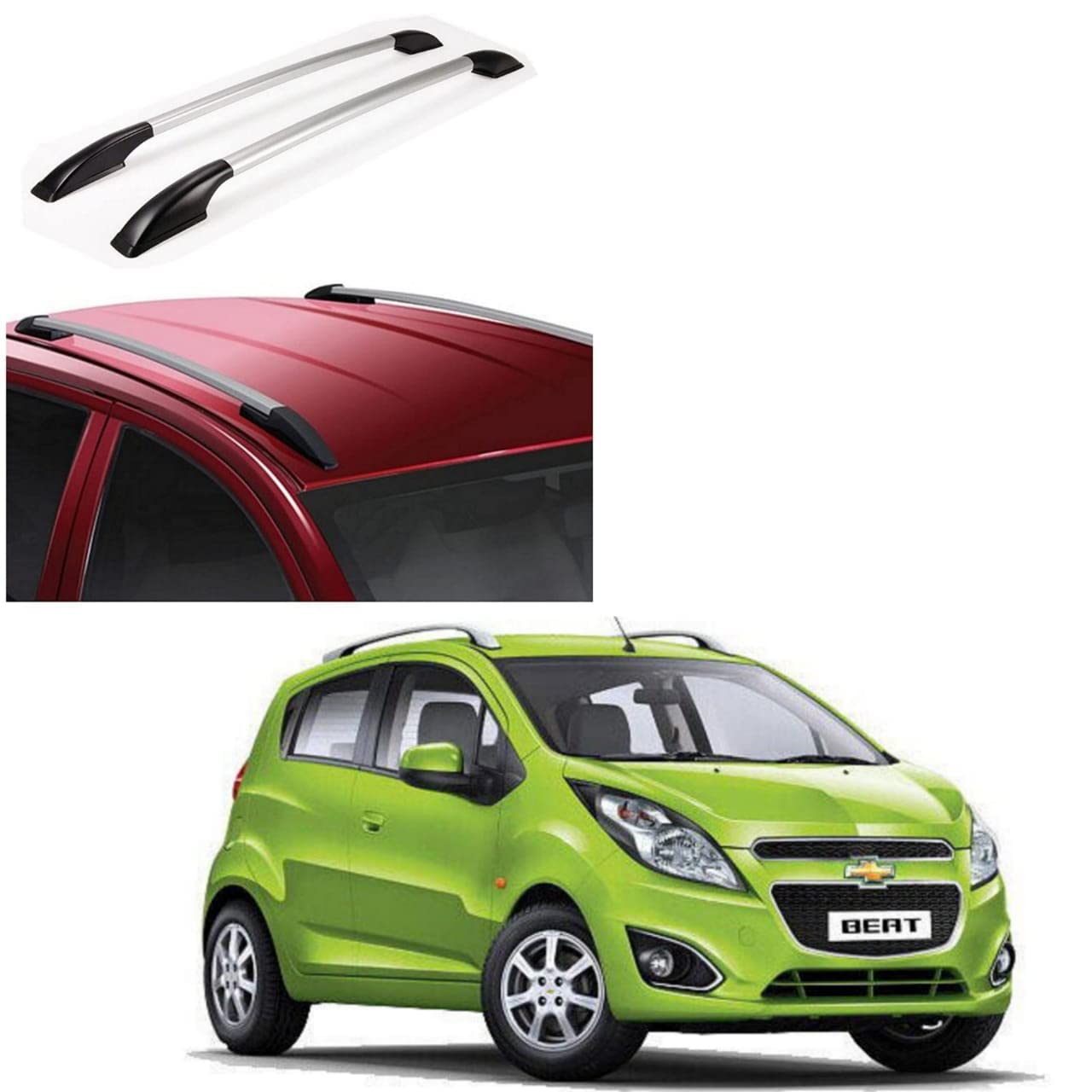 DS ENTERPRISE Drill Free Roof Rails for Chevrolet Beat All Models - Silver Color (Pack of 2)-image-19