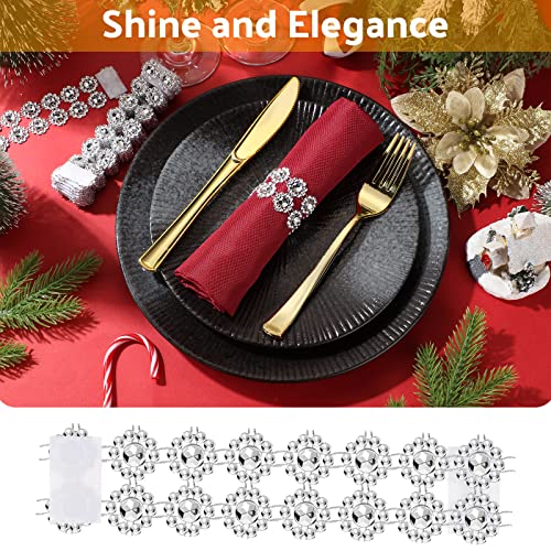 100 Pcs Disposable Napkin Rings Set Bulk, Gold Silver Rhinestone And Paper Diy Napkin Rings For Christmas, Thanksgiving, Wedding Receptions, Holiday Parties, Family Gatherings (Sunflower) #TOP2