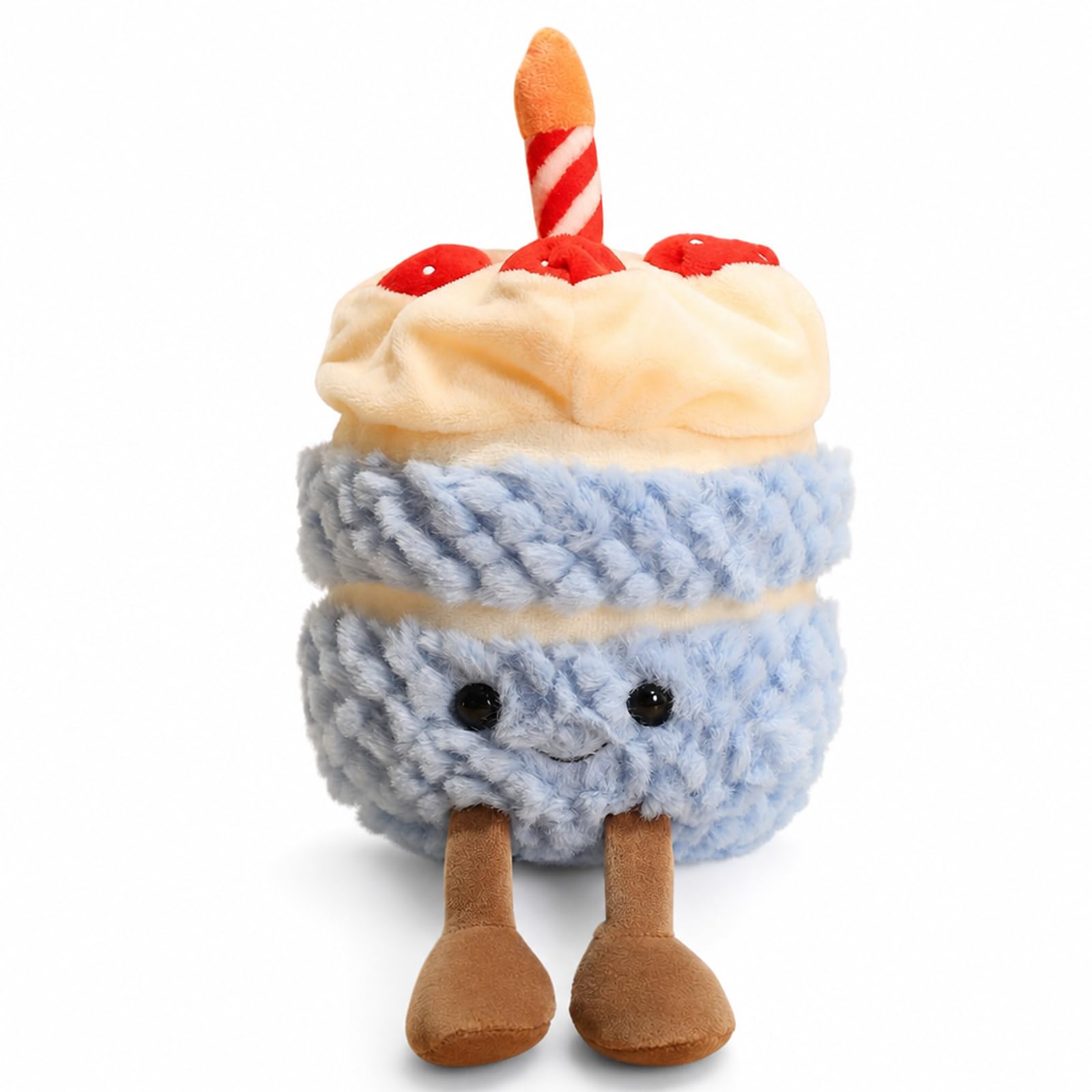 JazRvr Cake Plush Toy, Birthday Cake Plush Figure, Soft Filled and Fluffy, Detailed Look, Suitable for Room Decoration, Cuddly Supplies and Gift Purposes for All Ages