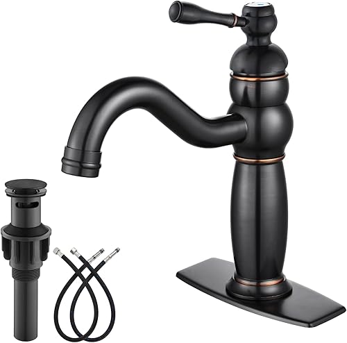 gotonovo Grifo de lavabo de baño de una sola manija para fregadero, 1 agujero, bronce aceitado de un solo agujero, giratorio de 360, montaje en disponible en Yaxa Venezuela