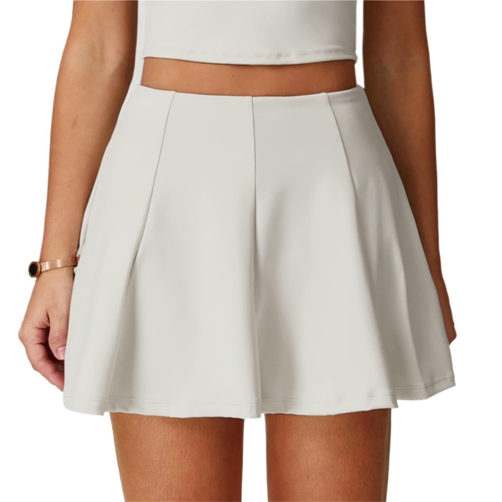 Falda Tenis Mujer Falda pantalón de Yoga de Cintura Alta, ultracorta, for Deportes, Gimnasio, Entrenamiento, Correr, Fitness, Tenis, antiluz, Corte A(Light Gray,XL)