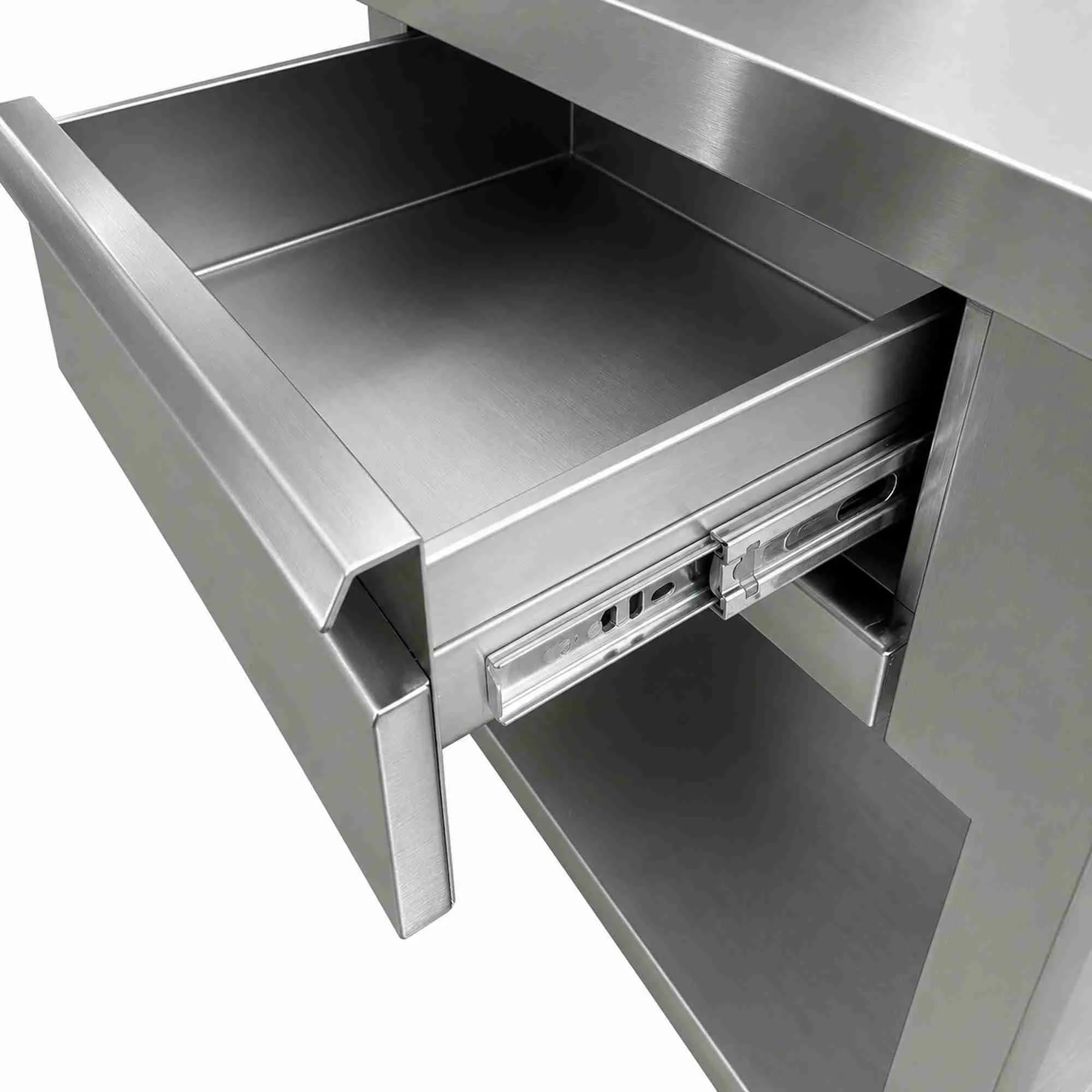 Mueble cafetero Industrial en Acero Inoxidable 150 x 60 cm hostelería. Mesa Profesional para máquina de café de Bar y Restaurante.