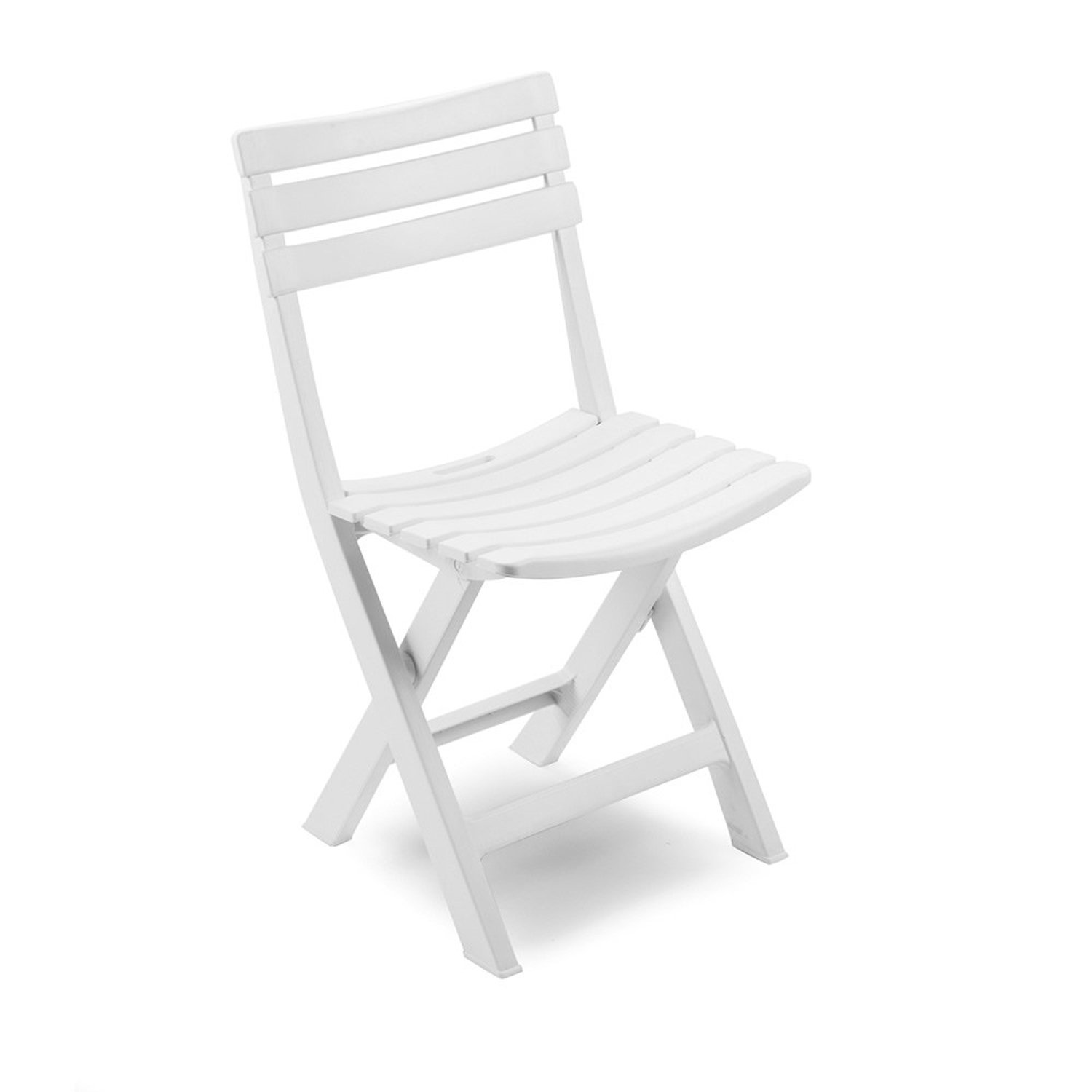 Mojawo 5er Set Balkonmöbel Outdoor Garnitur Bistroset Campingmöbel Gartentisch Kunststoff 100x70cm H72cm 4X Klappstühle Weiß