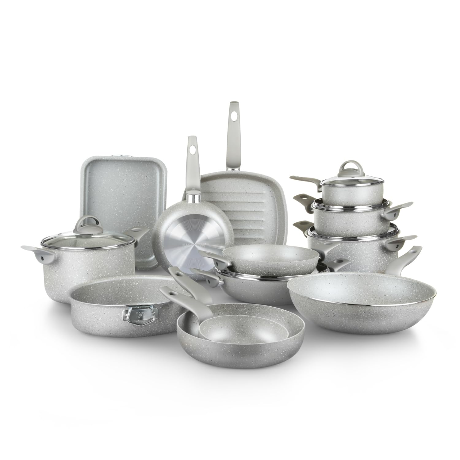 KASANOVA Traditional Cooker Pan Set, Non Stick Pan Set, 18 Piece Saucepan Set with Lid, Healthy, Fast and Even Cooking