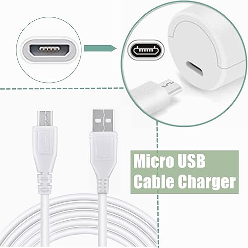 Miniatura 3 de CJP-Geek 5ft White Micro USB Power Cord Lead Charging Cable Replacement for Pokanic C6 Shower Potable Speaker