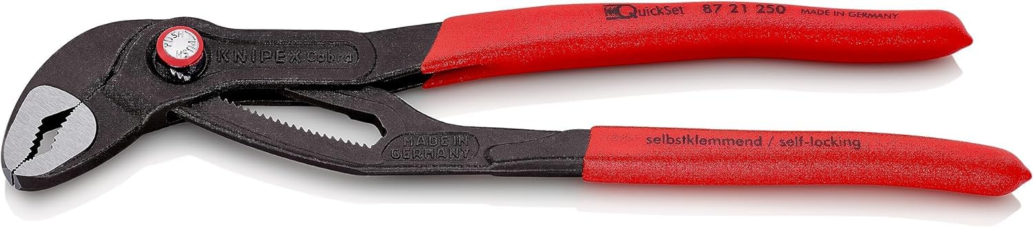 Cobra® QuickSet High-Tech Water Pump Pliers grey atramentized, with non-slip plastic coating 250 mm 87 21 250