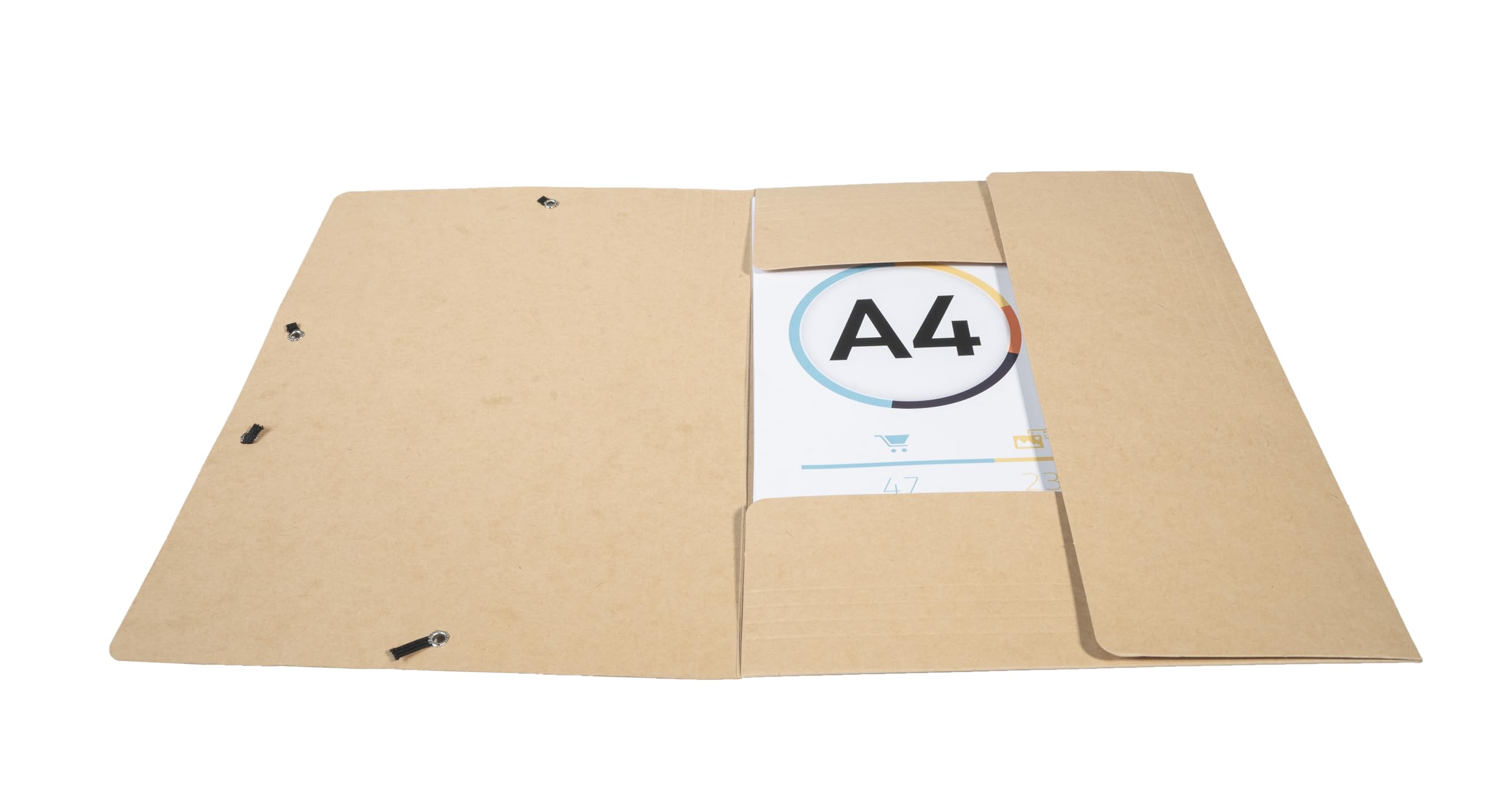 Exacompta 17104H 25er Pack Einschlagmappe aus extra starkem Colorspan-Karton für DIN A4 mit 3 Klappen und 2 Gummizügen elfenbein
