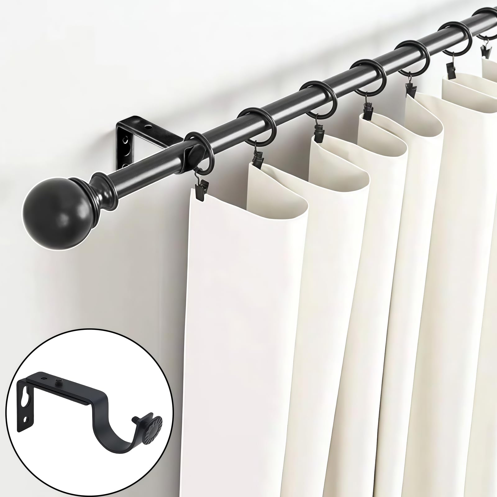 Lot De 4 Supports De Tringle À Rideau Réglables En Métal Avec Vis Pour