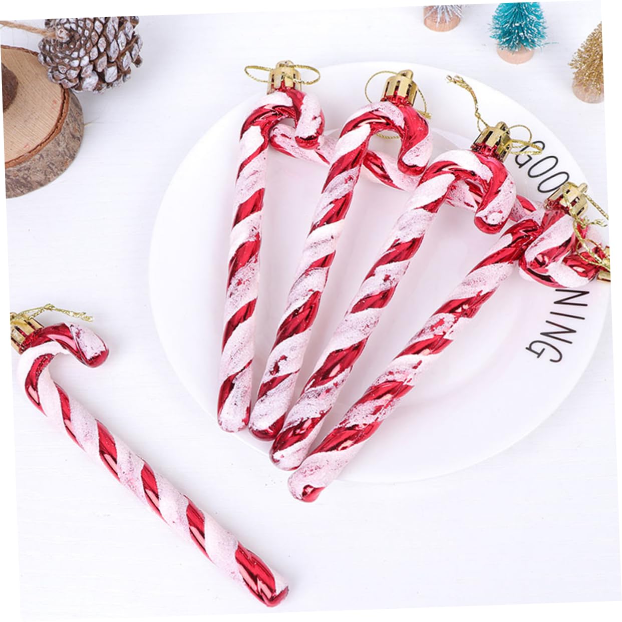 MAGICLULU 7 Sätze Weihnachtsstock Weihnachtsbaum-anhänger Weihnachtsbaum-hängeornamente Christbaumschmuck Zum Aufhängen Weihnachtsverzierung Zuckerstange Weihnachtsdeko Überzug 6 Stück * 7