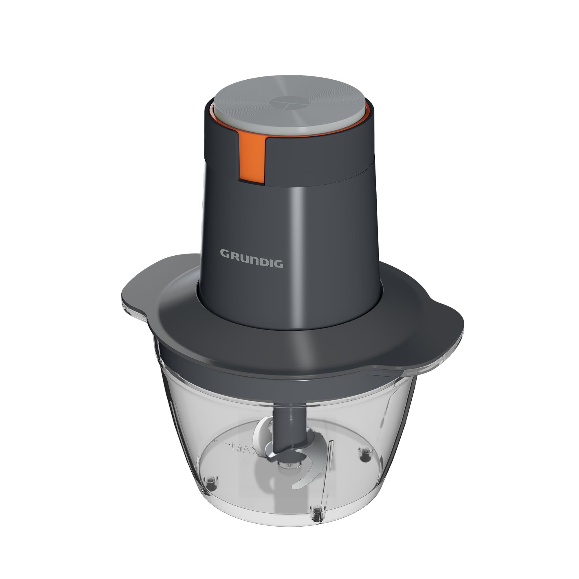 Grundig CH 5320 Tritatutto Multifunzione 500W con 2 Lame in Acciaio Inox Contenitore in Vetro da 0,5L 2 Livelli Supporto Antiscivolo Uso con una sola Mano, Blocco di Sicurezza