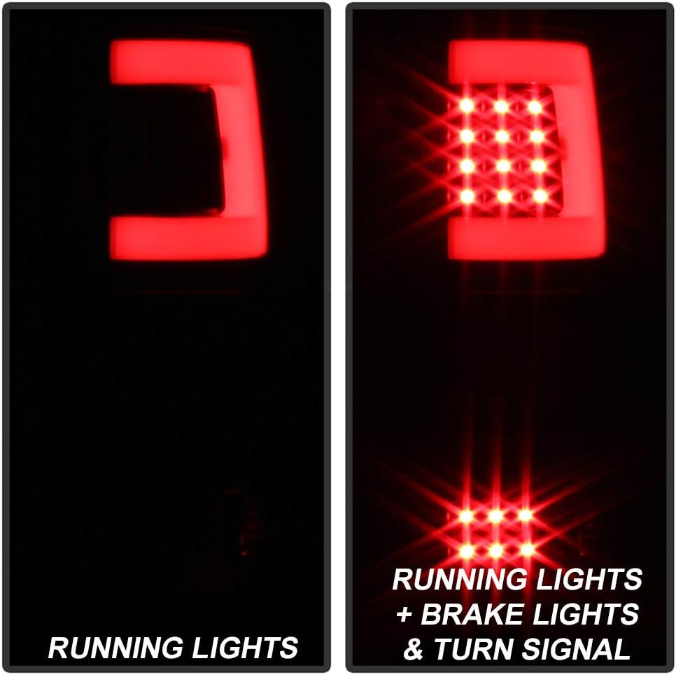 ACANII - For Black 2004 2005 2006 2007 2008 Ford F150 LOBO Pickup LED Tube Tail Lights Lamps