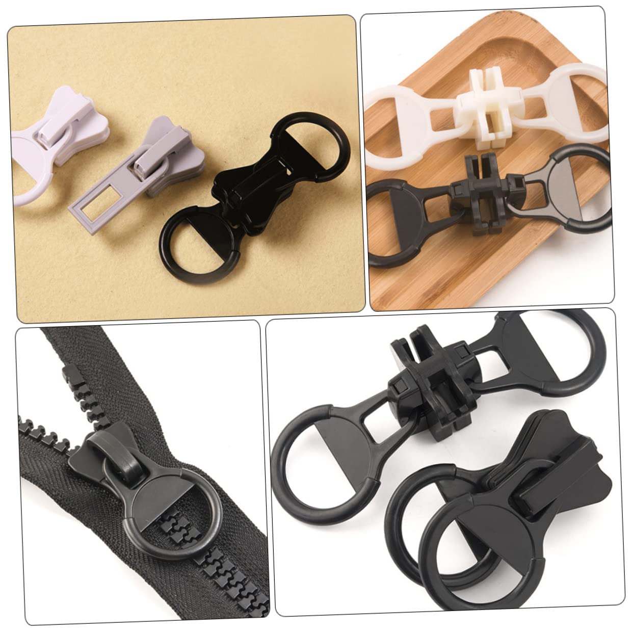 ARTIBETTER 4sets Multi-Function Zipper Repair Kit Wear-Resistant Pull Tabs for Clothing Bags 2pcs*4