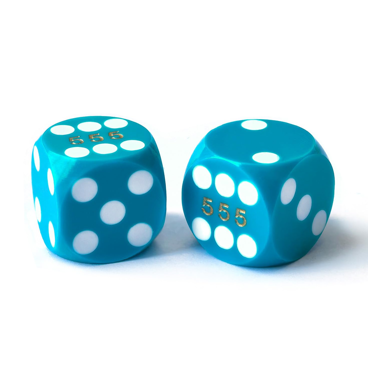 Bescon Colorful Solid Professional Precision Dice Round Corner 9/16" (14.3mm), Solid Colors Precision Backgammon Dice 14.3MM(Solid Light Blue)