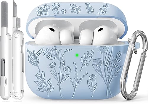 Miniatura 39 de Funda para Airpods Pro 3, Fundas con Grabado de Flores para Apple AirPods Pro de 3ª Generación 2025, Funda de Silicona Suave para Hombres y Mujeres