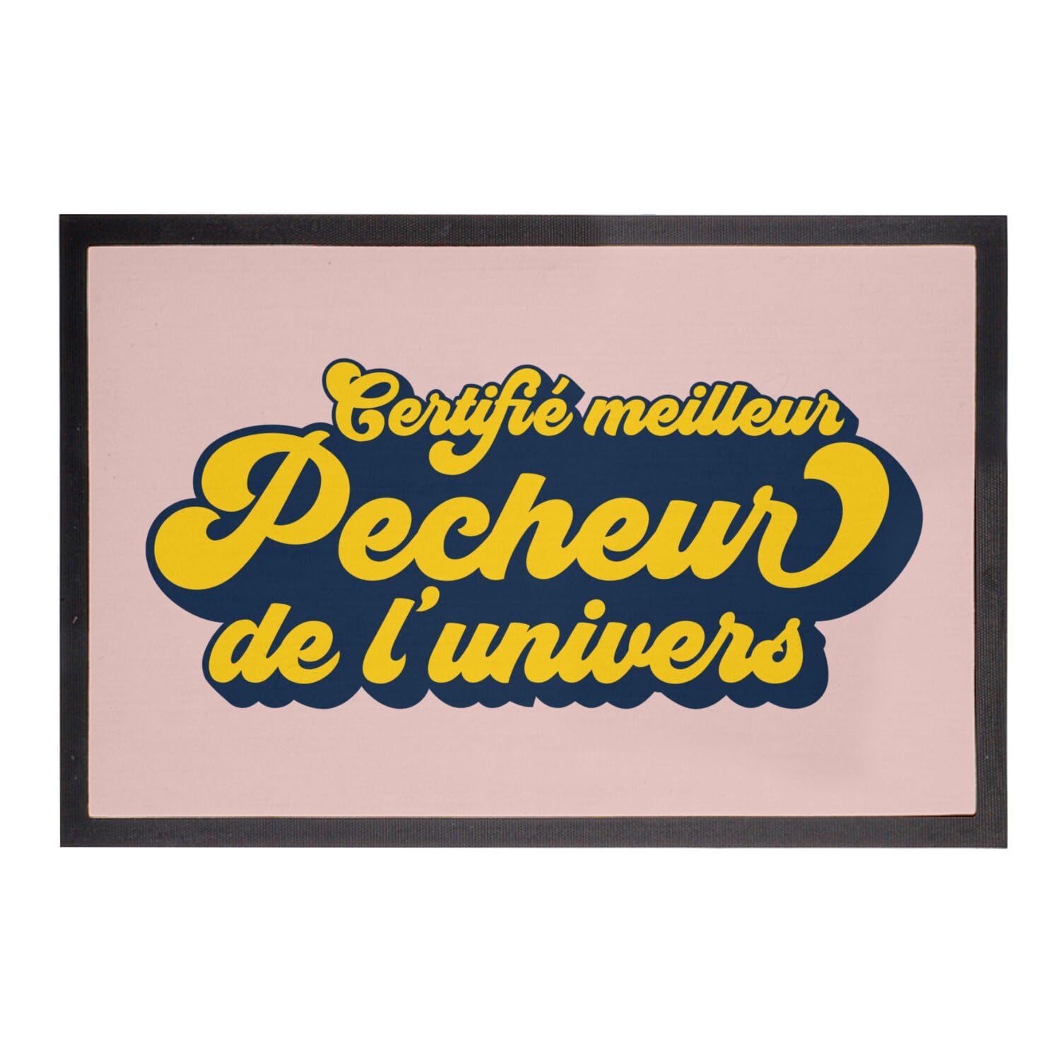 Paillasson rose 60x40cm pour passionné de pêche en mer et rivière