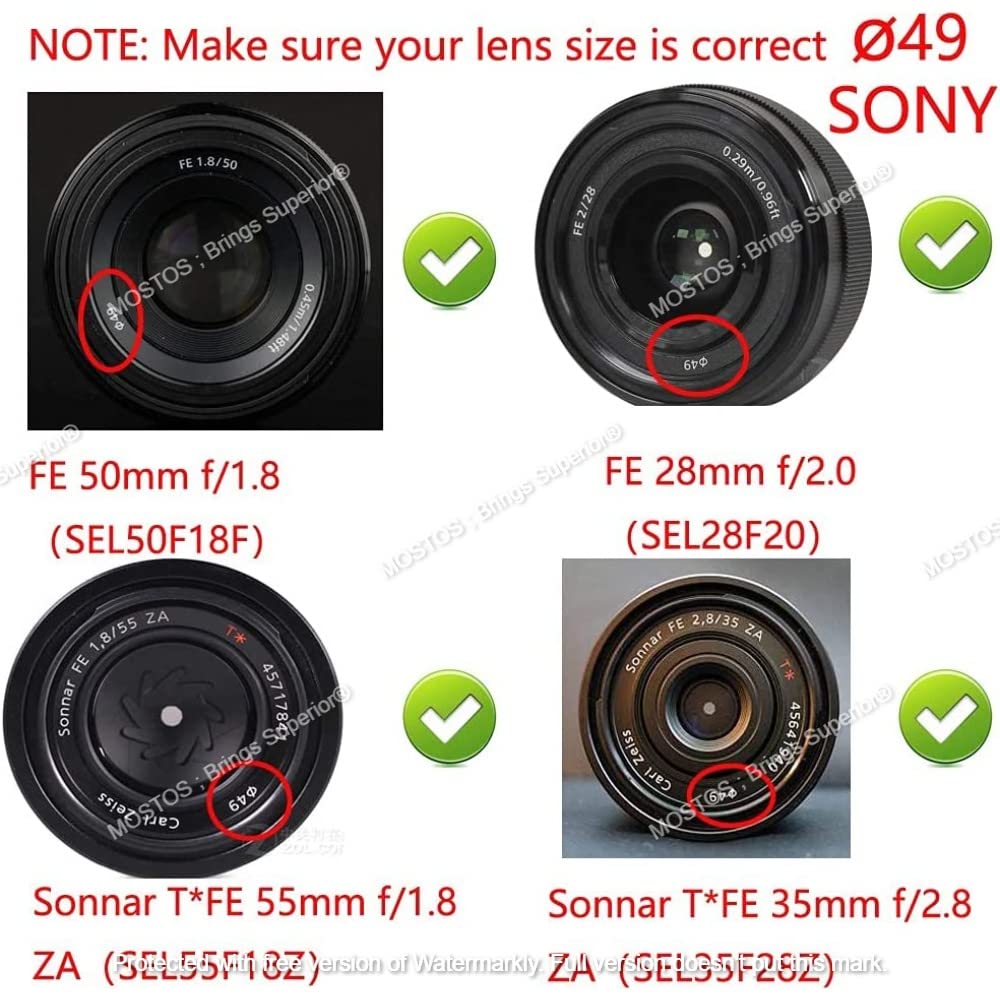 Sony FE 50mm F1.8 レンズ　+49mm保護フィルター Amazon.com : MOSTOS ; Brings Superior® | 49mm Lens Cap for