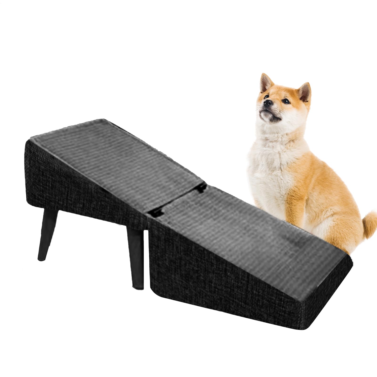 Rampa para Perros Plegable, Escalera Antideslizante para Cama Y Sofá con Superficie Texturizada, Reposapiés con Superficie De Tela, Escalón De Alta Tracción para Cama, Sofá, SUV, Muebles De Interior — view 9