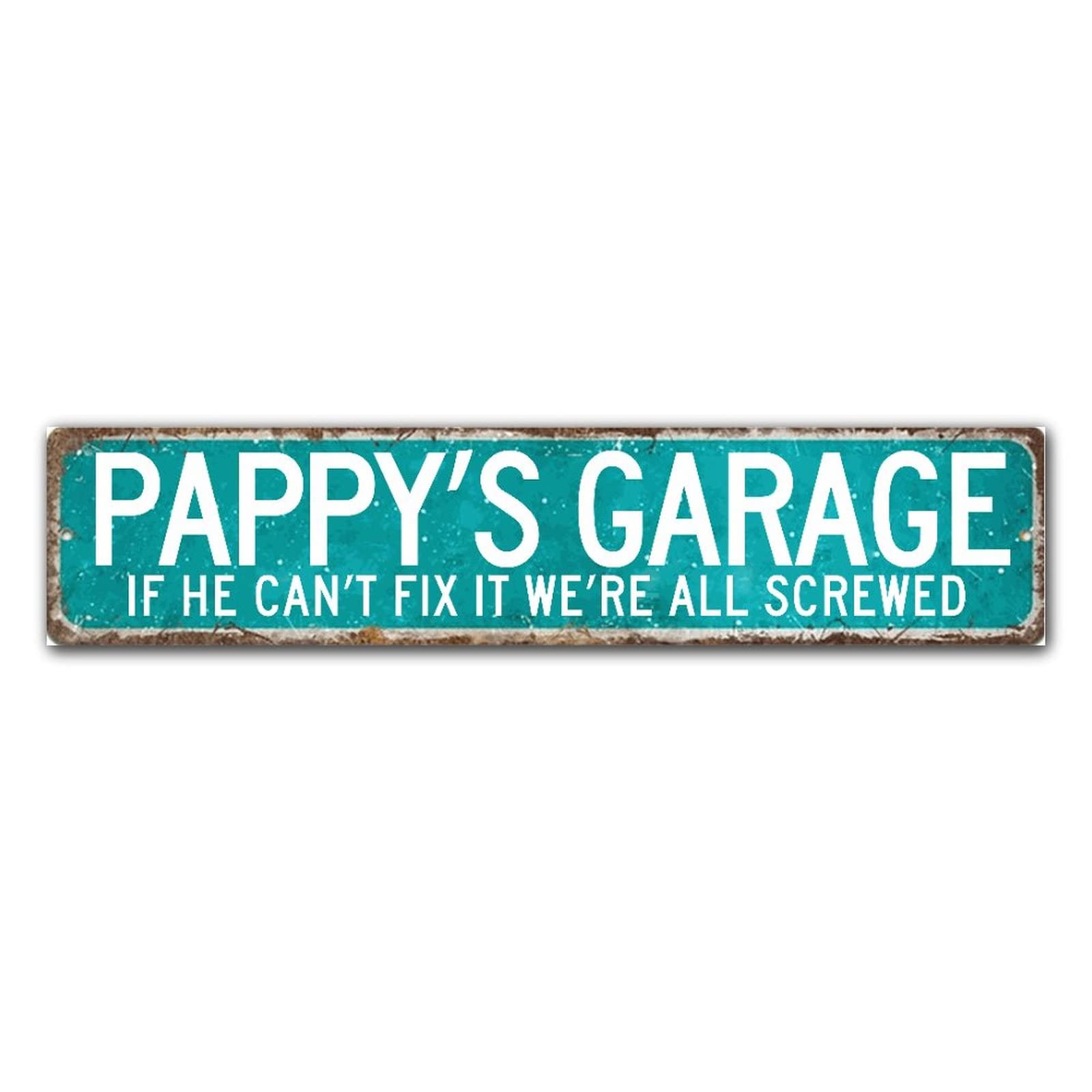 Panneau bois vintage garage atelier déco murale rétro rustique enseigne humoristique de maison