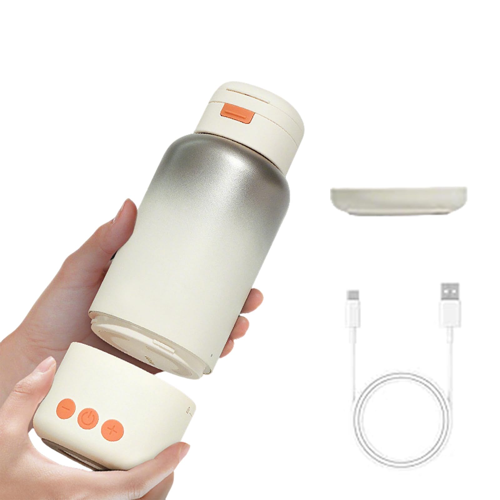 Chauffe Biberon Portable/Petits Pots Chauffe-Biberons, Chauffe Biberon Nomade Portable, Chauffe Rapide, Grande Capacité de 500 ml, Recharge Rapide, Chauffe Biberon mit 7 Réglages de Température