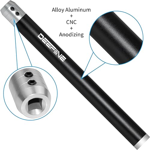 Miniatura 3 de Juego de 2 herramientas de tronco de madera de carburo, mango de agarre, acepta barra de herramientas de torneado cuadrada de 0.394 pulgadas (negro