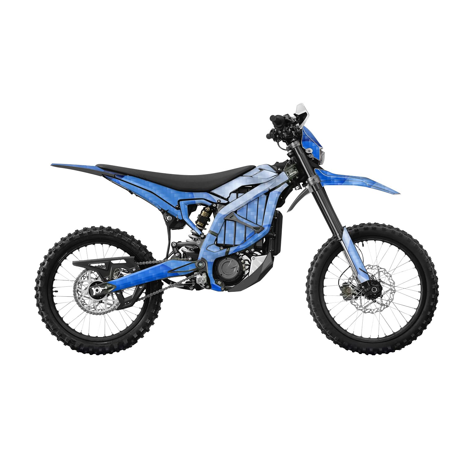 Carbon Fiber Surron Ultra Bee Graphics Kit Wrap - Papercraft Blue - Sur-Ron Skin - Premium 3M Vinyl Protective Wrap Decal Cover - Easy to Apply | Crafted in The USA by MightySkins