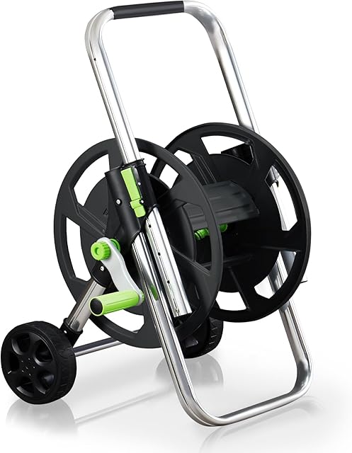 YESTAR YESTAR Schlauchwagen aus Metall – fahrbare Schlauchtrommel für 60 m (1/2 Zoll) Schlauch — Schläuche