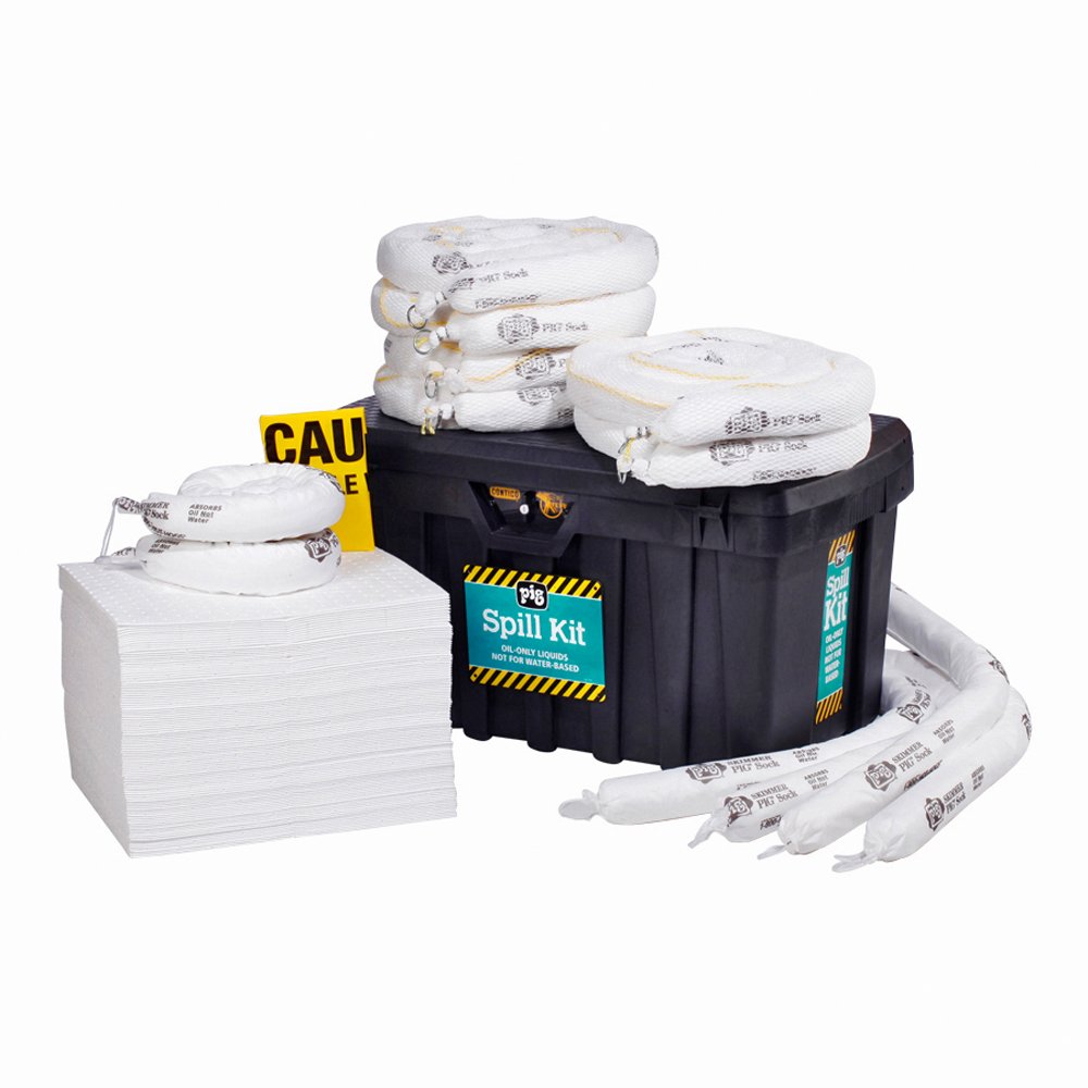 New Pig Corporation Hazmat Spill Kit in 95-Gallon High-Visibility Container, Absorbs Hazardous Materials, 63-Gallon Absorbency, Hi-Viz Drum, KIT362