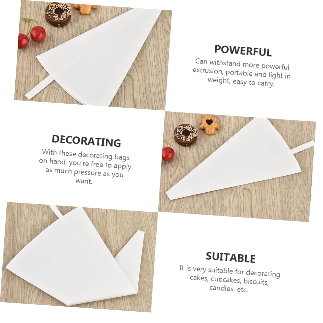 OFFSCH 3pcs Reusable Cake Piping Bags Pastry Bags for DIY Baking Decoration Icing Tools for Cakes Cookies and Pastries