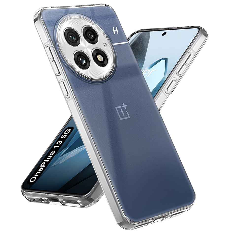 Image of Fashionury Crystal Clear Case for OnePlus 13 5G | Yellowing Resistance | Transparent TPU Silicone | Raised Camera Lips | Slim Transparent Cover