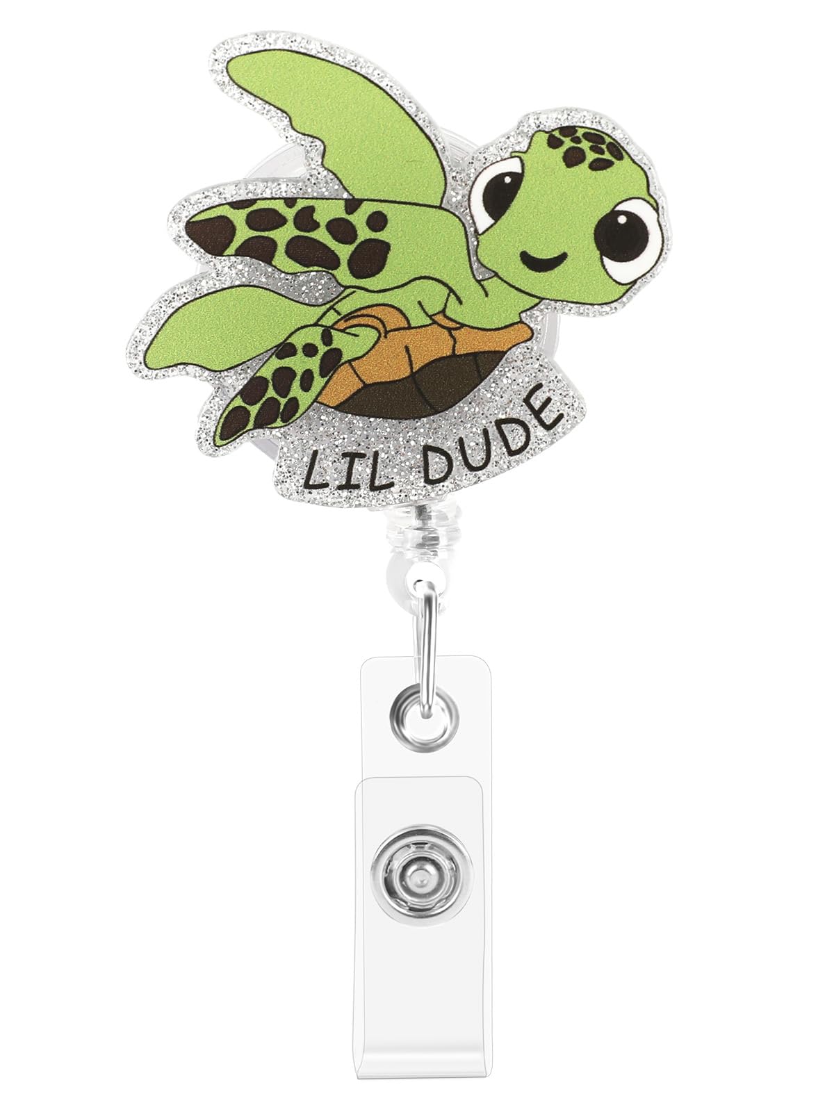 Retractable Badge Reel, Cute Badge Reels for Nurse Badge Holder with Alligator Clip for Doctor Teacher (Lil Dude)