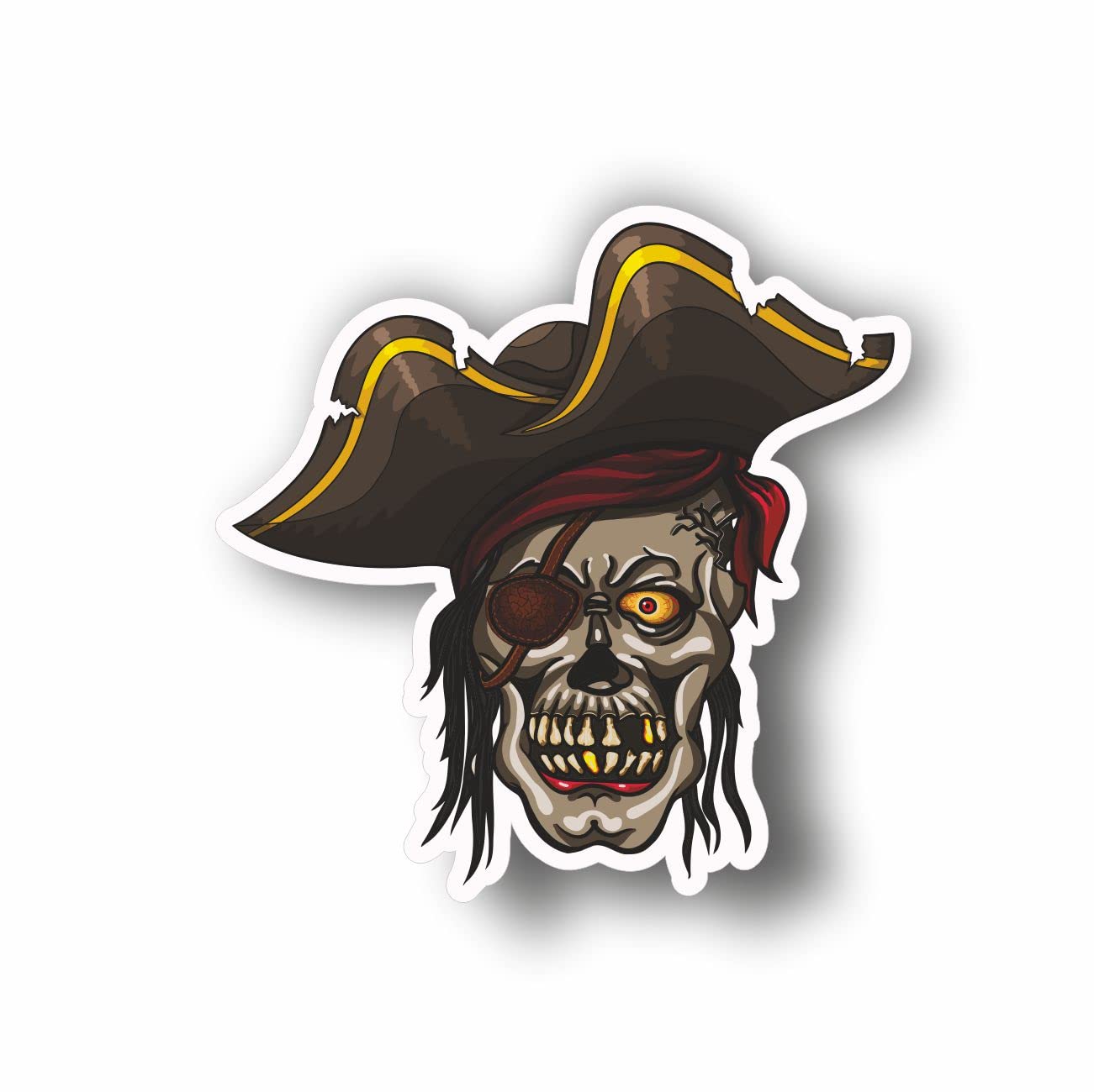 erreinge Sticker Teschio Hard Rock Heavy Metal Adesivo Sagomato in PVC
