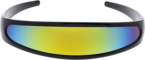 Miniatura 7 de Gafas de sol futuristas estrechas con espejo de color Cyclops