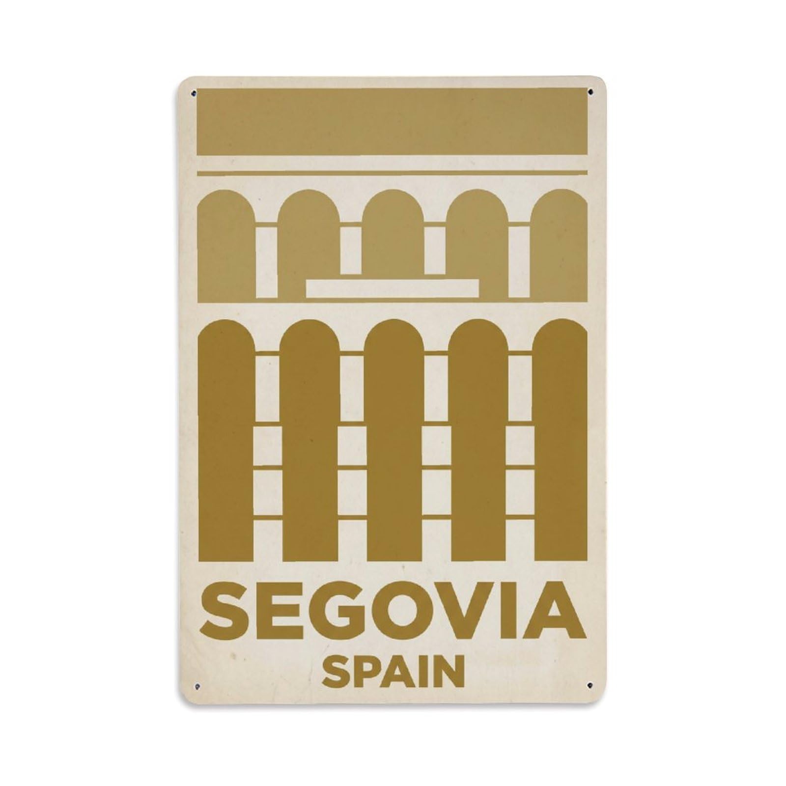 Retro Spain Segovia Travel Metal Tin Sign Plaque Wall Decor for Cafe, Club Bar, Office, Garden Metal Poster 8x12Inch