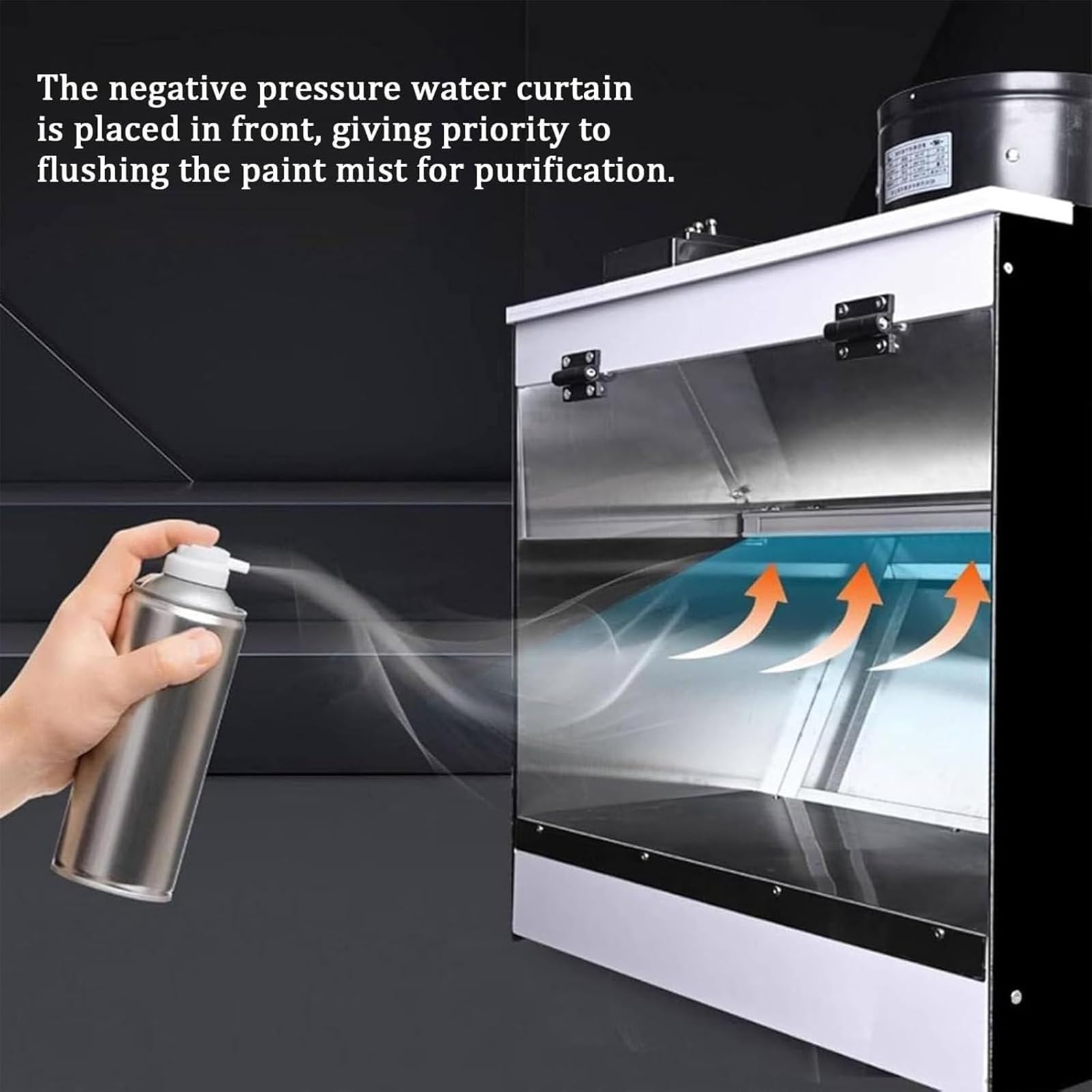 Cabina Di Verniciatura A Spruzzo Con Doppia Filtrazione, Kit Cabina Di Verniciatura A Spruzzo Con Cascata, Acciaio Inox 304, Illuminazione LED Ra≥98, 5500K, Taglie M e L, Per Modellismo e Nail Art
