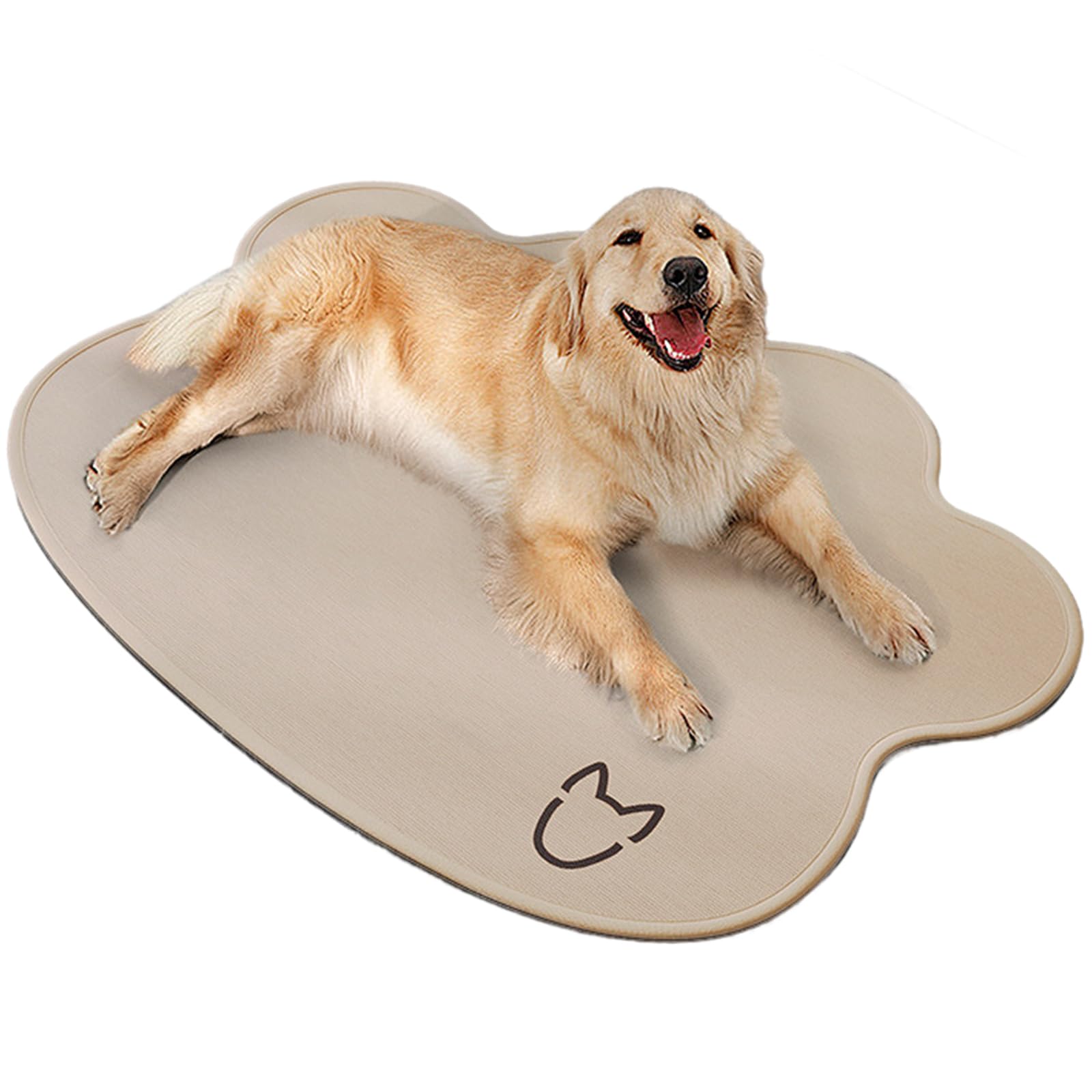 Tappetino Refrigerante Cane, Tappeto Rinfrescante per Cani in Seta di Ghiaccio Non Tossico, Materassino Raffreddamento per Animali Domestici dell'Estate,Beige,33.5x47.2in