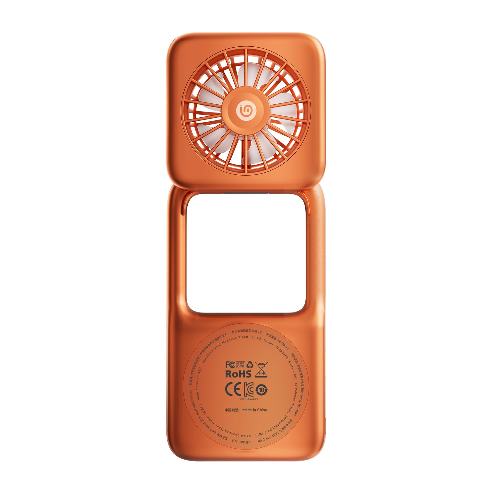 minilife Magnetischer Handy-Ventilator, 7 m/s, tragbarer Mini-Desktop-Ventilator mit Telefonständer, leiser USB-wiederaufladbarer persönlicher Kühlventilator für Bürotisch und Außenbereich, lange