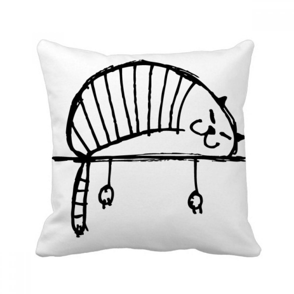Coussin de chat couché carré 40x40cm multicolor oreiller canapé déco et idée cadeau maison