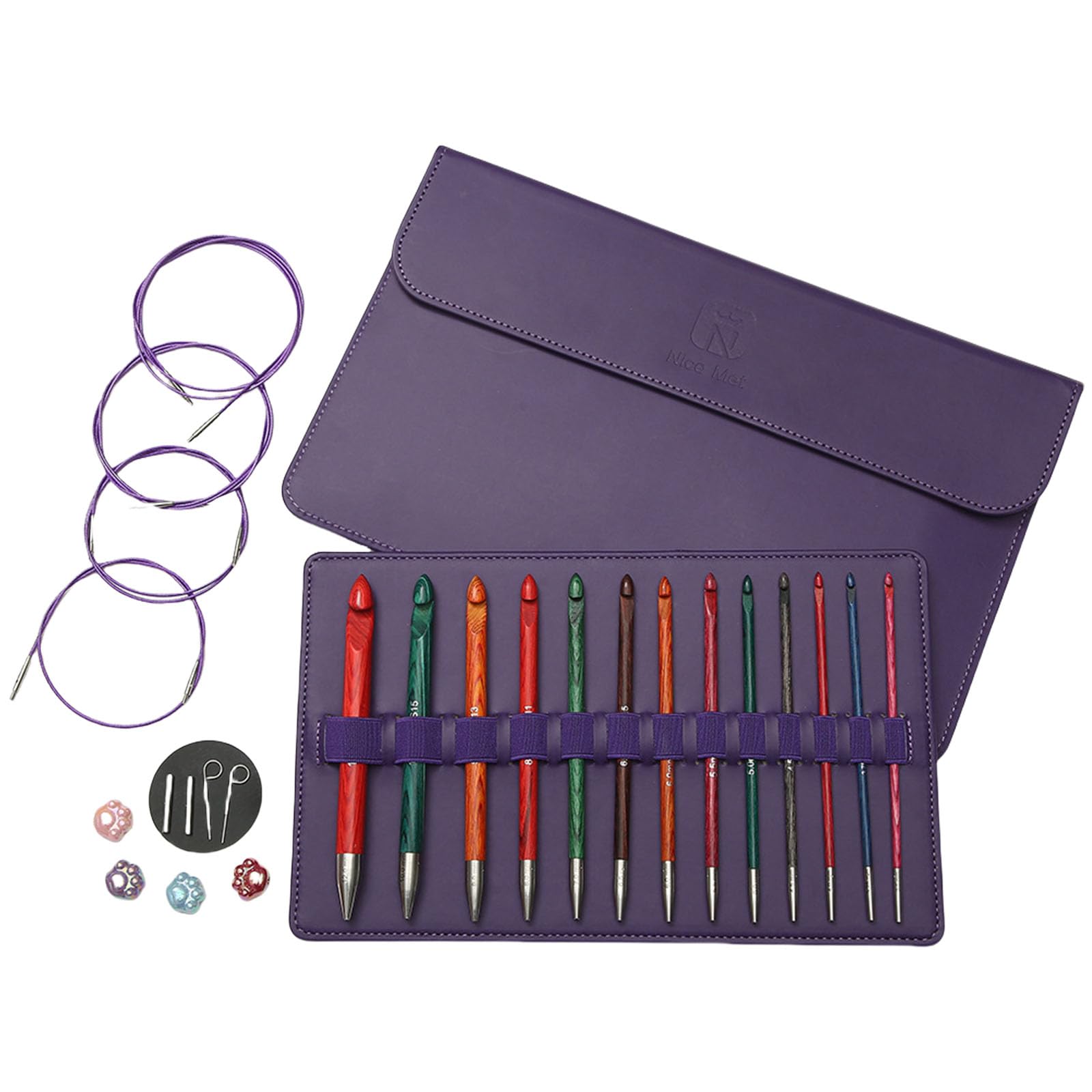 Tunisian Crochet Hook Set 3.5mm-12.0mm Interchangeable Set with Storage Bag Afghan Knitting Needle Afghan
