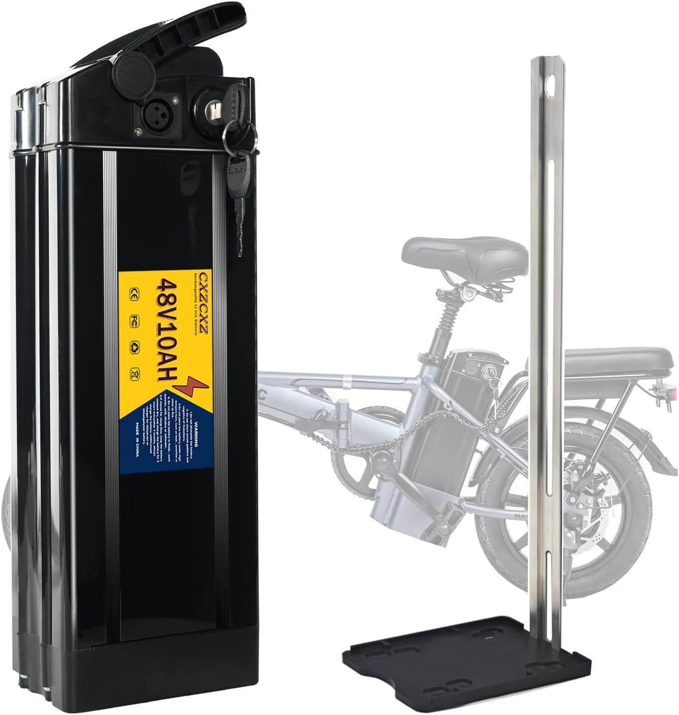 48V 20Ah/10Ah E-Bike Battery,250W/350W/500W/700W/900W/1000w Lithium Battery for Folding Electric Bikes,Ebike Replacement Batteries with 20A BMS,Safety Lock (48V10AH)
